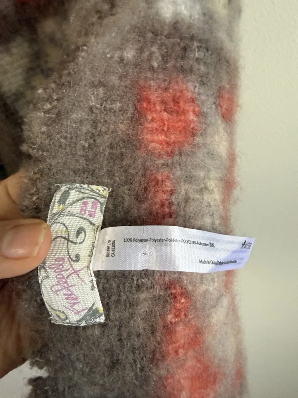 Free People Kaleidoscope Fringe Knit Blanket Scarf Winter Cottage Outdoor Cozy